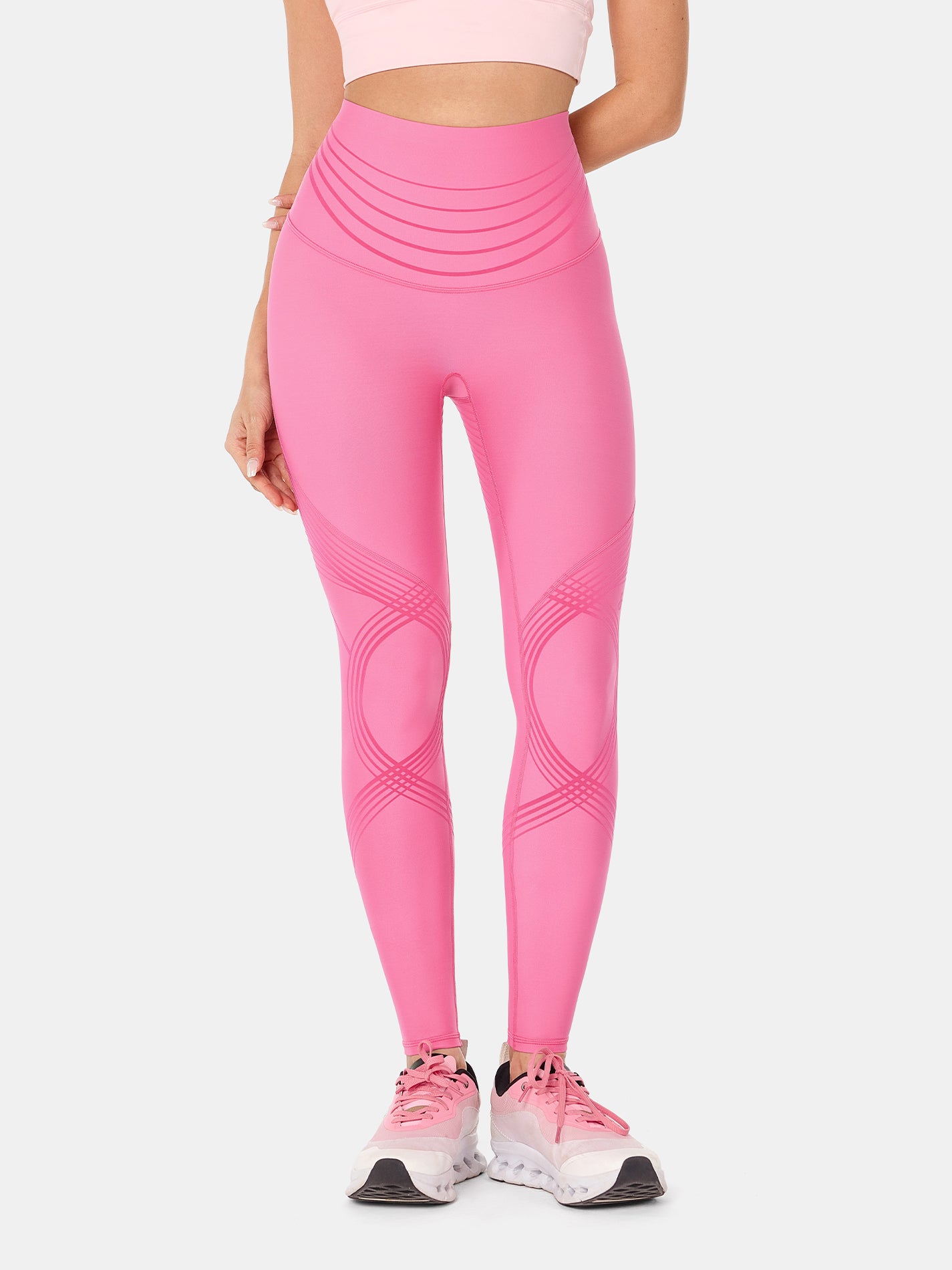 Pink Fanka compression leggings