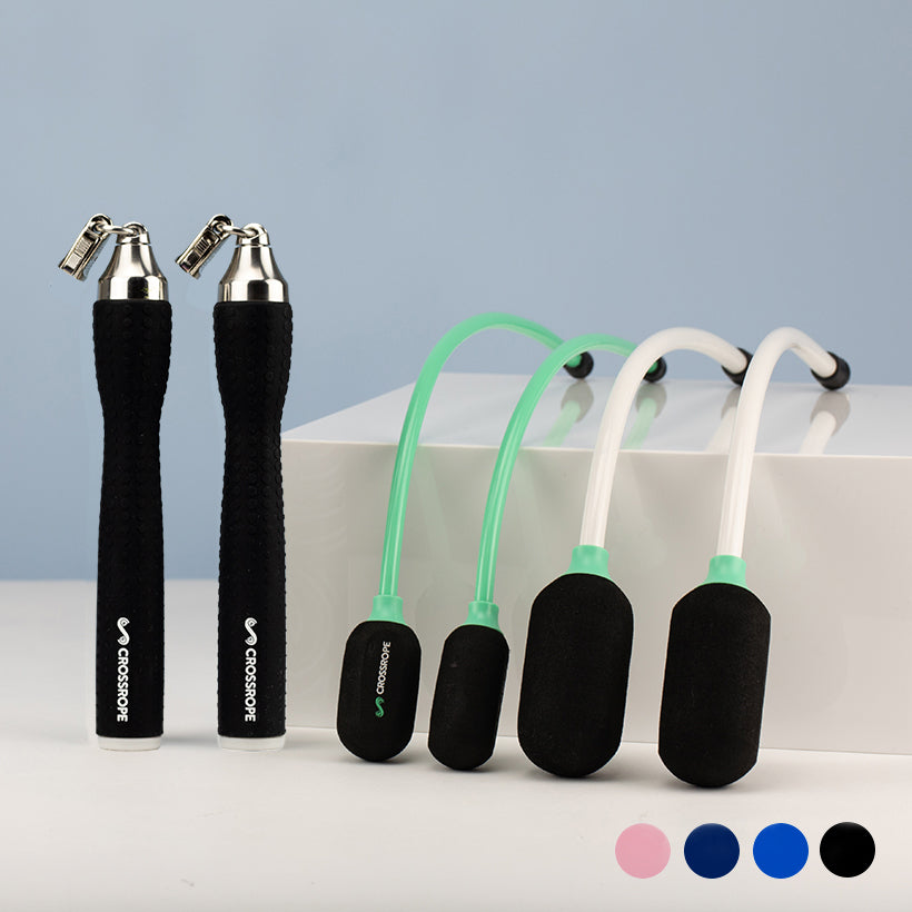 Crossrope ropeless jump-rope handles and weighted attachments