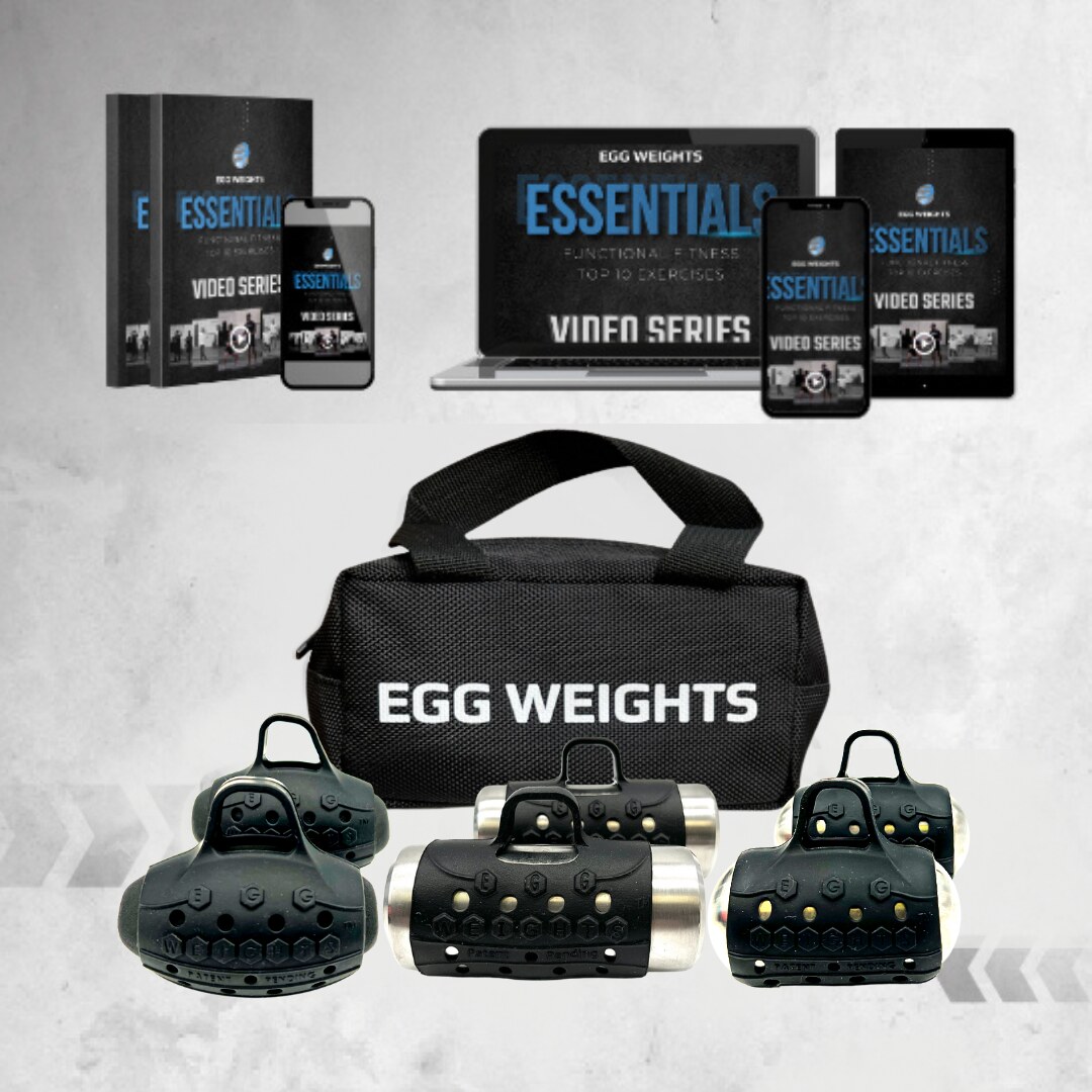 Egg Weights fitness bundle with palm-centered hand weights