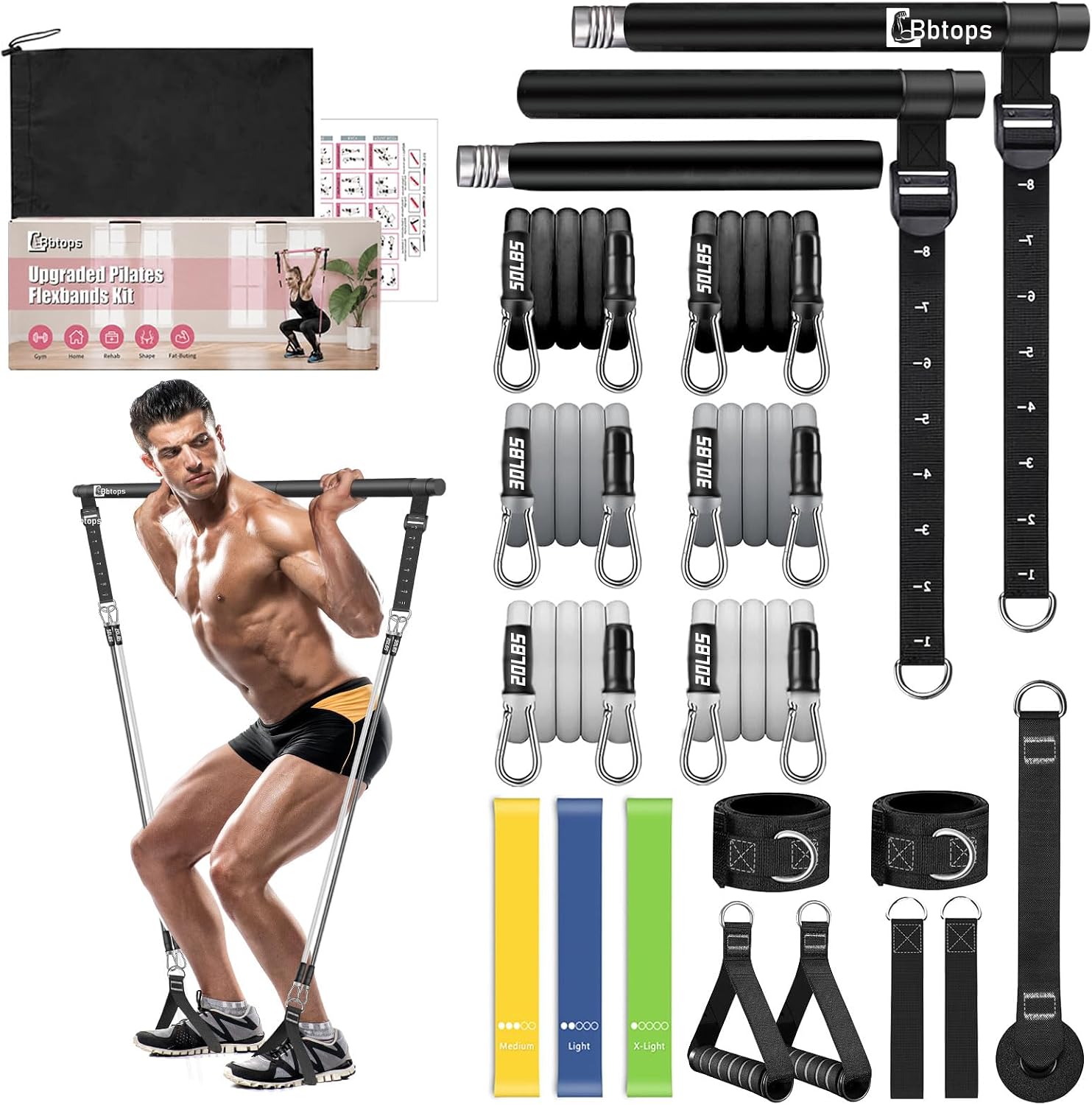 Fit Stick resistance bar kit with bands and accessories